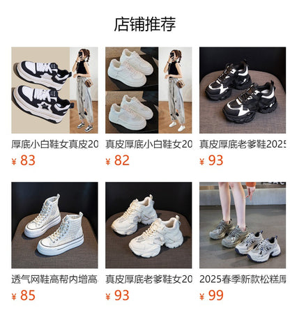 Thick-Soled Dad Shoes for Women 2025 Summer New Versatile Height-Increasing Breathable Mesh Sports Casual Shoes Platform Heel