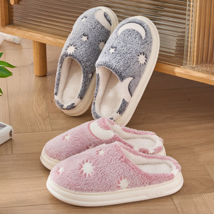 Starry Sky Cotton Slippers for Home Autumn/Winter 2026 New Indoor Warm Plush Winter Slippers for Women Home Use