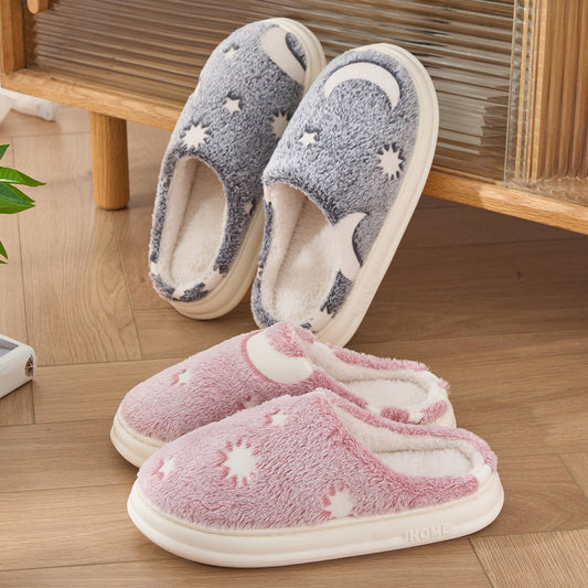 Starry Sky Cotton Slippers for Home Autumn/Winter 2026 New Indoor Warm Plush Winter Slippers for Women Home Use by PDG ibma