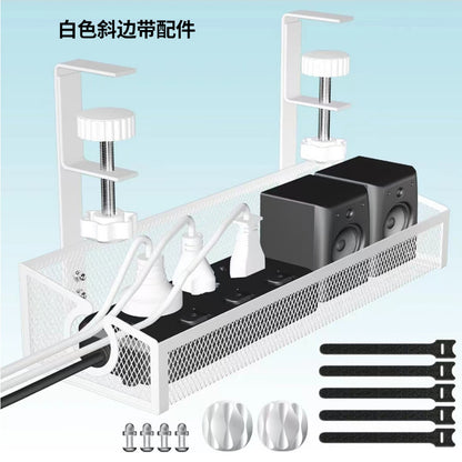 Cross-border desk under cable and wire management tray rack under counter finishing rack row storage rack socket organizer