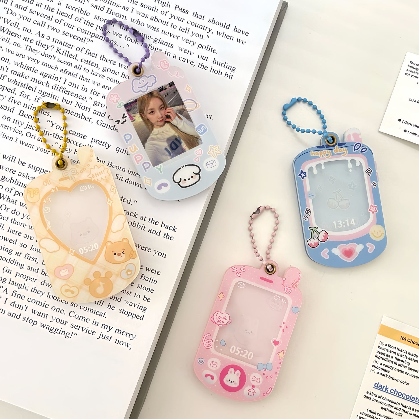 Original cute mobile phone puppy 1 inch ID photo magnetic card set card brick goo card goo plate acrylic hard card set