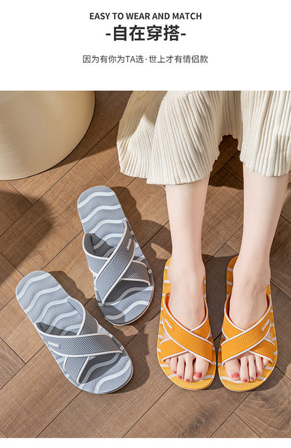 Home Eva Slippers for Women, Non-Slip Bathroom Bathing Slippers for Men, Summer Outdoor Wear, Beach Trendy Slippers, Factory Direct Sales