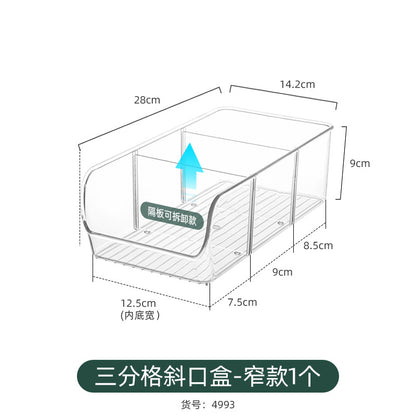 Multi-size Transparent Refrigerator Storage Box Snacks and Sundries Storage Box Cosmetic Finishing Multifunctional Transparent Superposable
