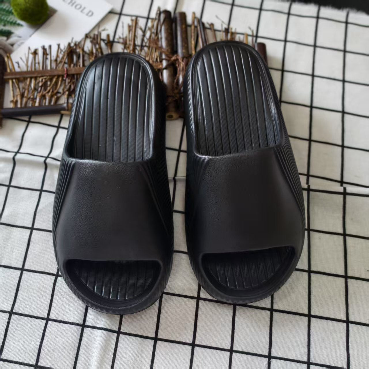 Men's Air-Cushion Sandals, Slippers, Non-Slip Slippers for Bathing, Couple Indoor Home Slippers, Women's Bathroom Slippers, Cross-Border Summer Home Use