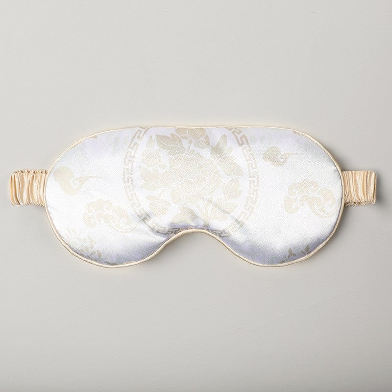 Mulberry Silk Eye Mask, Ice Silk Imitation Silk, Chinese Style Color, Satin Silk Light-Blocking Eye Mask for Sleep, Printed, in Stock Wholesale