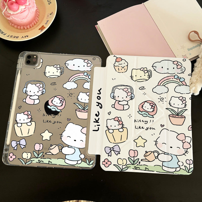 For iPad11 protective cover air7 shell transparent anti-bending pro Apple 11 inch new mini7 cartoon painting