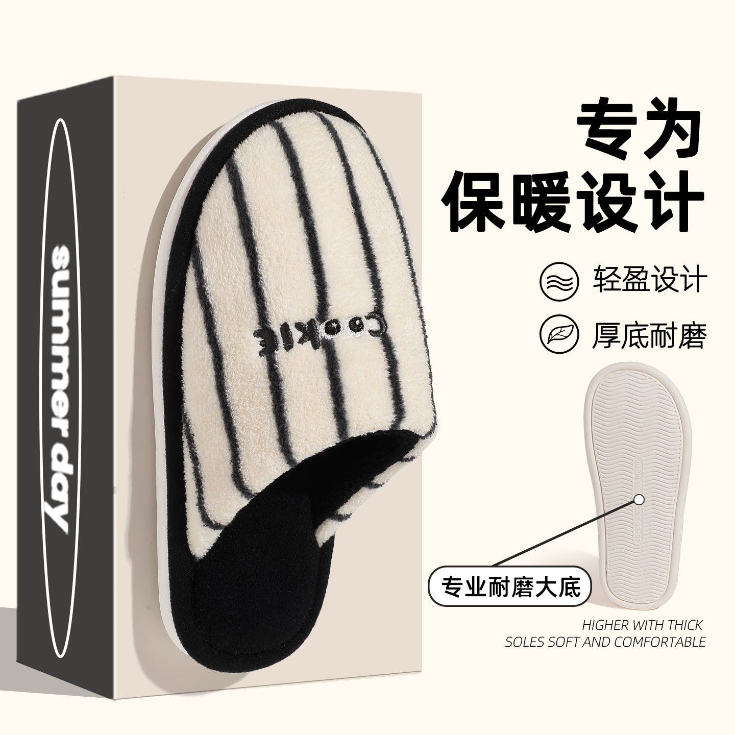 Cotton Slippers for Women Autumn and Winter 2025 New Indoor Home Silent Soft Bottom Non-Slip Floor Slippers for Men Winter