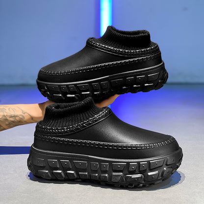 Winter Cross-Border Thick-Soled Cotton Slippers for Couples with Tire Soles, Warm Socks and Shoes for Men, Cotton Tow