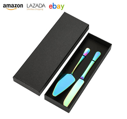 Cross-border Stainless Steel Cake Knife Shovel suit Kitchen Pizza Cutter Creative Baking Household Cream Shovel Knife Gift Box