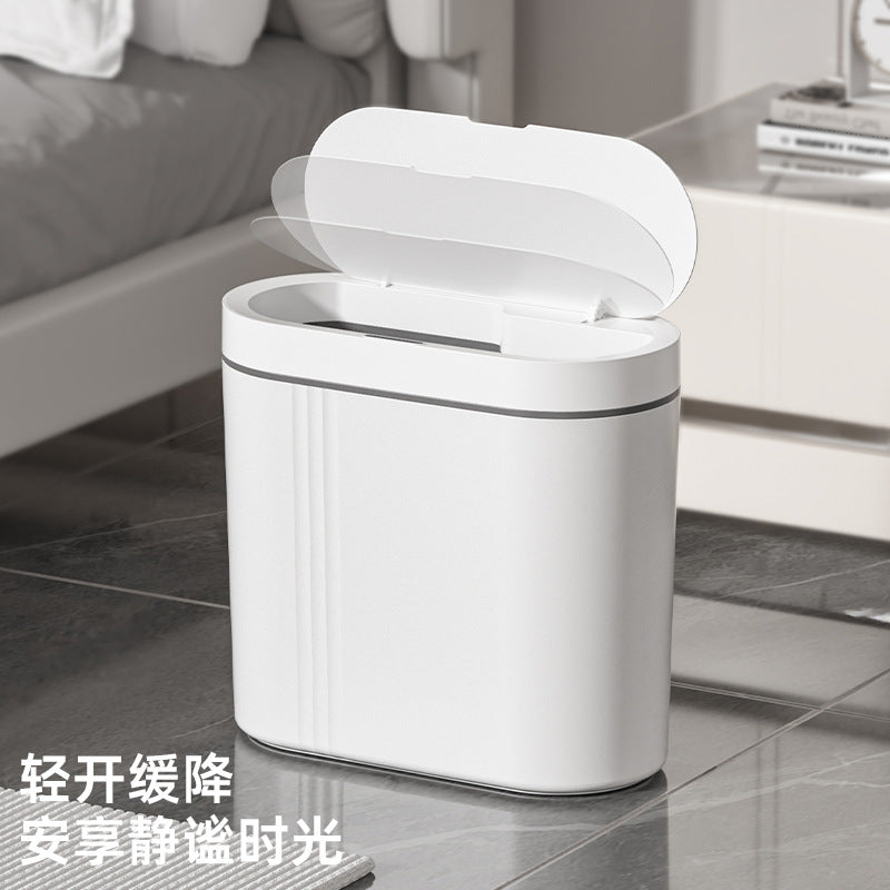 Household intelligent induction trash can large capacity electric open lid gap trash can kitchen sanitary wall trash can