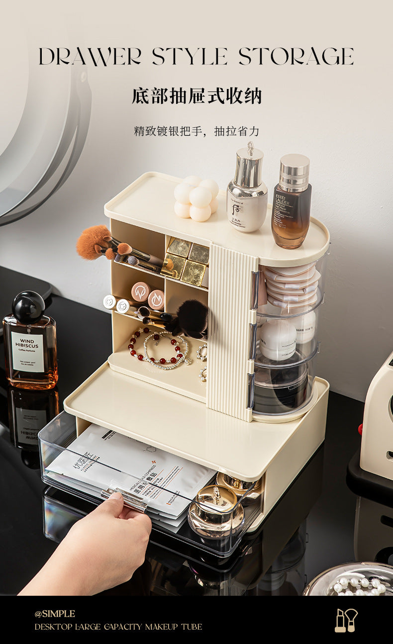 Makeup Brush Storage Box, Dressing Table, Large-Capacity Desktop, High-Looking Brush Pen Holder, Eye Shadow Brush, Eyebrow Pencil, Lipstick Shelf