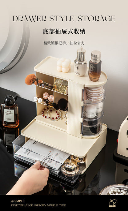 Makeup Brush Storage Box, Dressing Table, Large-Capacity Desktop, High-Looking Brush Pen Holder, Eye Shadow Brush, Eyebrow Pencil, Lipstick Shelf