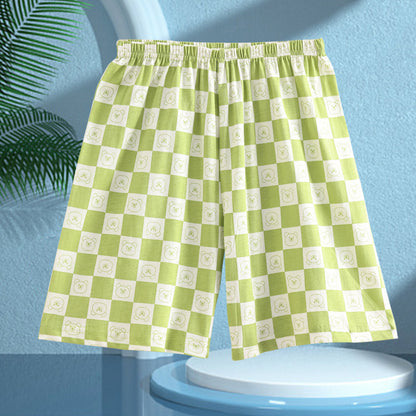 Children's Pajamas, Pure Cotton, Summer Short-Sleeved Shorts Set for Boys, Home Clothes for Girls, Air-Conditioned Clothes for Middle-Aged and Older Boys