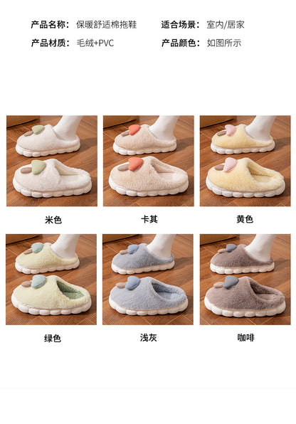 Cotton Slippers for Women Autumn and Winter 2025 New Couple Indoor Home Non-Slip Student Dormitory Fleece-Lined Thick-Soled Slippers for Men