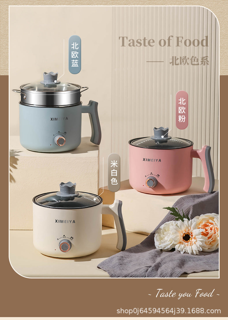 Electric Cooking Pot Student Home Kitchen Dormitory Multi-functional Electric Wok Integrated Pot Non-stick Pot Noodle Cooking Porridge Electric Hot Pot