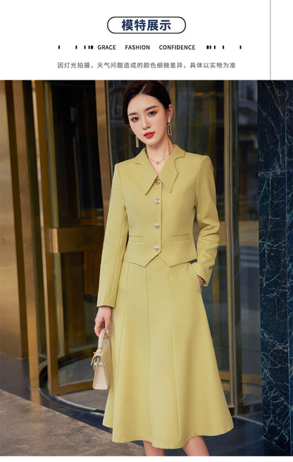 French style black dress Women's Spring and Autumn New retro high-grade elegant socialite high-end suit two-piece suit