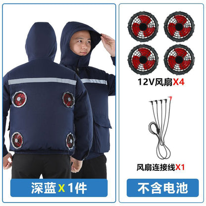 Summer Air-Conditioned Clothing for Outdoor Labor Protection, Cooling and Sun Protection Clothing, Hooded Fan Clothing for Men and Women, Specially Designed for Outdoor Labor Protection