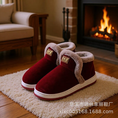 All-Inclusive Handmade Cotton Slippers for Women, Autumn and Winter Home Indoor Warm Dad Old Cotton Shoes Wholesale for Middle-Aged and Elderly Men