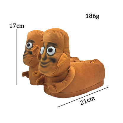 Funny Ai Shanhaijing Doll Shark Wooden Stick Man Doll Creative Cross-Border Spoof Plush Slippers