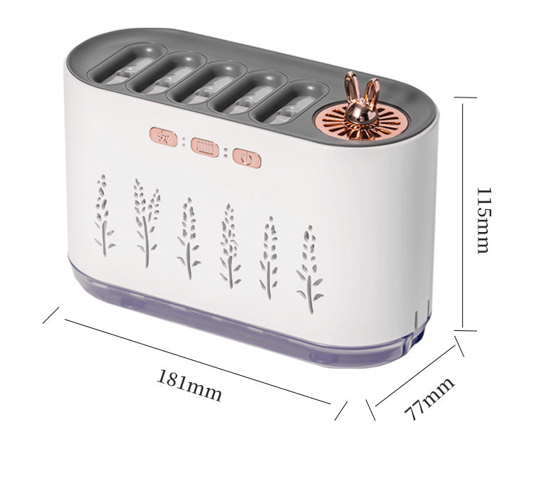 Cross-border New Air Humidifier Home Silent Bedroom Five-hole Spray Aromatherapy Creative Dynamic Colorful Voice Control Pick-up