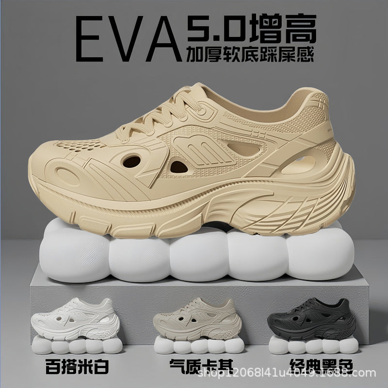 New Style Eva Thickened 5cm Height-Increasing Soft Sole Comfortable Versatile Dad Shoes Outdoor Closed-Toe Sandals for Couples
