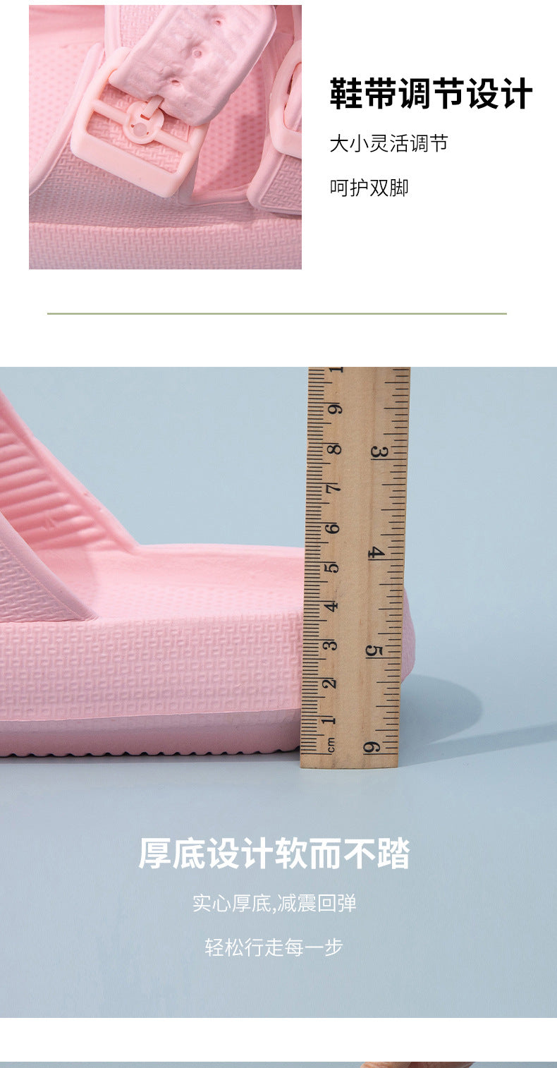 Foreign Trade Double Buckle Cool EVA Slippers Lovers Women's Beach Slippers Classic Men's Slippers