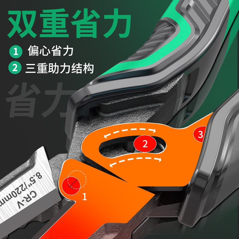 Industrial-Grade Eccentric Labor-Saving Wire Cutters Multi-Axis Electrician Pliers 8.5inch Professional Hand Pliers Side-Cutting Pliers