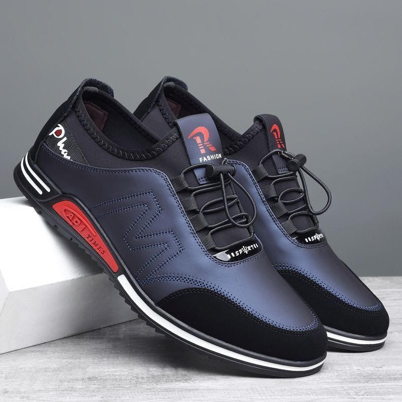 Cowhide New Men's Sports and Casual Shoes with Increased Height, Versatile Youth Trendy Shoes, Soft Leather, Soft Sole, Breathable Leather Shoes for Men