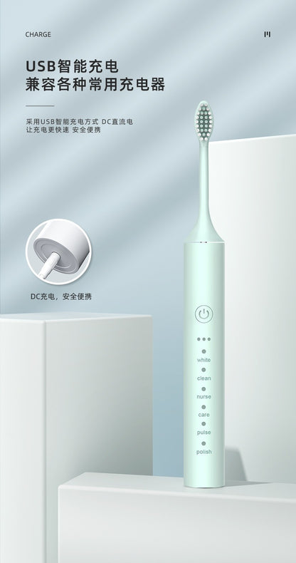 Factory wholesale soft bristle toothbrush flusher portable adult children universal ultrasonic electric toothbrush charging