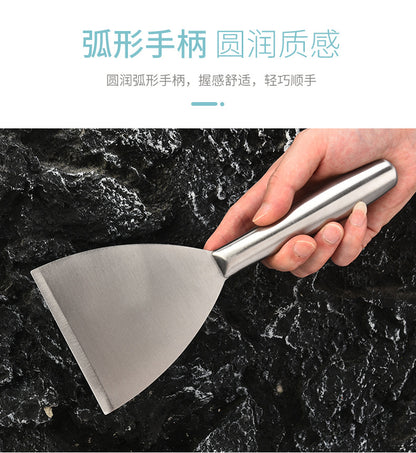in stock Kitchen Japanese Cuisine Shovel Fried Steak Steak Grilled Shovel Stainless Steel Hollow Handle Pot Shovel Fried Teppanyaki Shovel