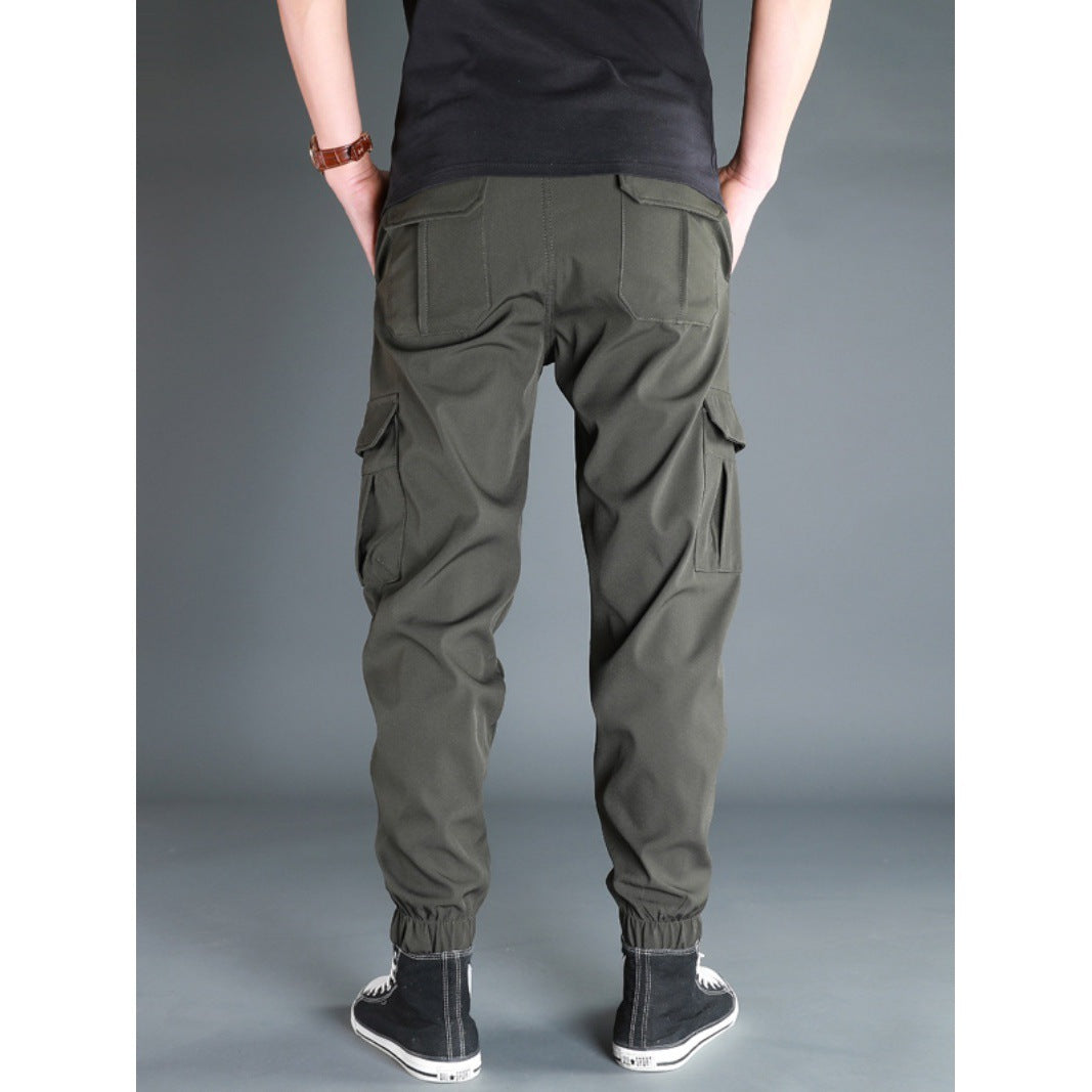 Ice Silk Crock Pants Men's Leg-tipped Summer Thin Casual Pants Loose plus size Quick-drying Pants Fashion Brand Sports Pants