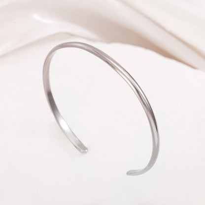 Cross-Border Fashion Personalized Electroplated Non-Fading Women's Bracelet with a Light Luxury and High-End Feel, Open Ring-Shaped Simple Bracelet