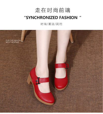 Factory direct sales dance shoes wholesale round head modern square dance shoes ladies mother shoes cross-border products 2025
