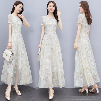 2022 Summer New Bohemian Long Dress to Ankle Chiffon dress Super Long Seaside Holiday Beach Dress for Women