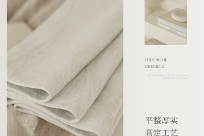 Cream Style Jacquard Curtain for Bedroom Premium Chenille Shading Living Room Bedroom French Light Luxury Shaoxing Curtain