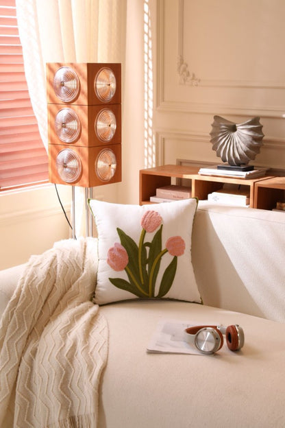 Nordic Towel Embroidered Embroidered Embroidered Pillow Living Room Cream Sofa Cushion Flower Model Room Bay Window Cushion Cover