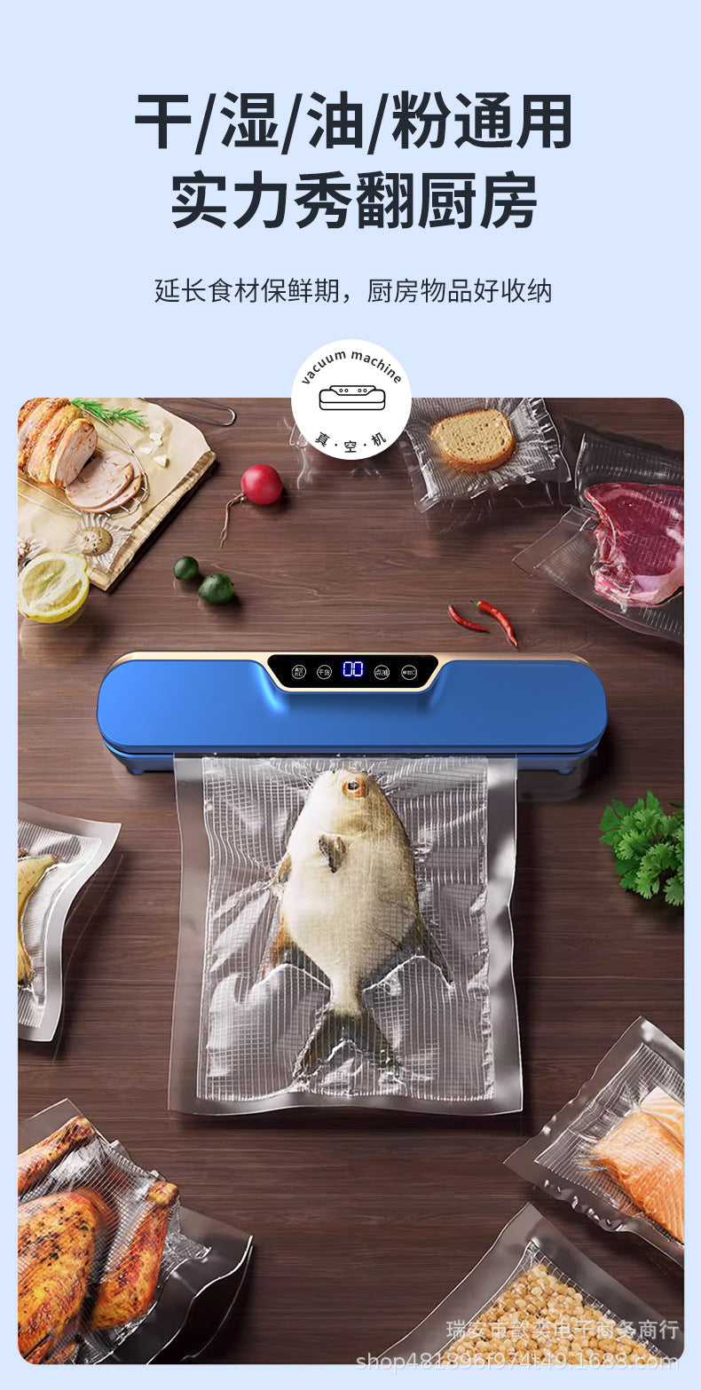 Automatic Vacuum sealing machine food packaging machine small fresh-keeping sealing machine household plastic sealing machine vacuum group purchase