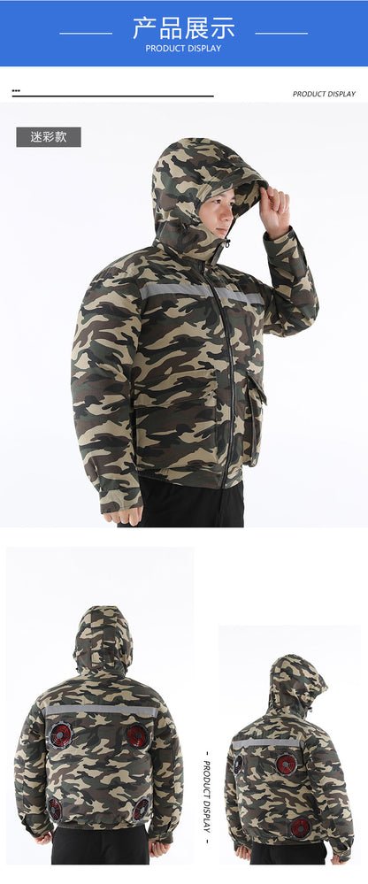 Summer Air-Conditioned Clothing for Outdoor Labor Protection, Cooling and Sun Protection Clothing, Hooded Fan Clothing for Men and Women, Specially Designed for Outdoor Labor Protection