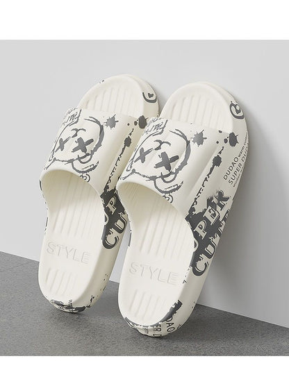 2025 New Summer Slippers for Women to Wear Outside Home Indoor Bathroom Bathing Pregnant Women Anti-Slip Anti-Odor Couple Sandals Slippers