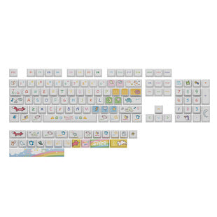 XDA Height Pacha Dog Theme Pattern Yellow Green Keycap Thermal Sublimation Mechanical Keyboard Cap Small Full Set PBT Keycap