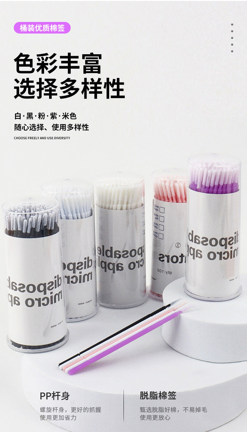 New wholesale long head cotton swab eyelash tattoo nail cleaning cotton swab eyelash disposable long thread cotton swab
