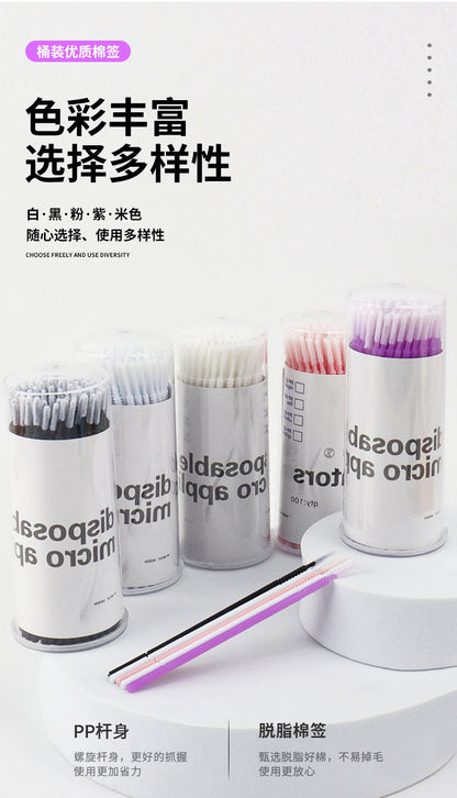 New wholesale long head cotton swab eyelash tattoo nail cleaning cotton swab eyelash disposable long thread cotton swab