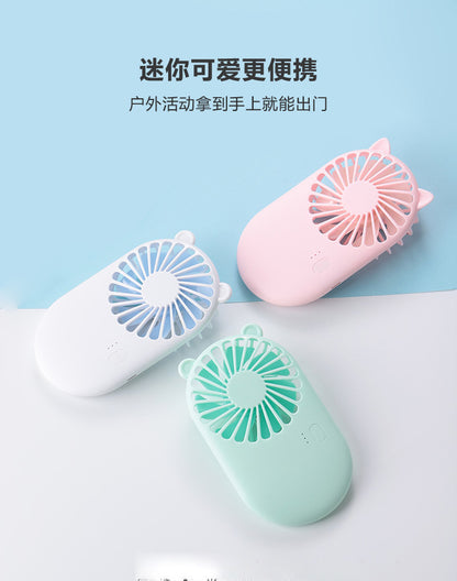 Mini Handheld Small Fan Portable Cartoon Desktop Fan Rechargeable Fan Outdoor USB Flap Pocket Pants Electric Fan
