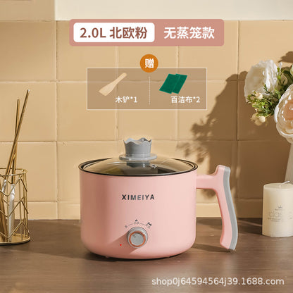 Electric Cooking Pot Student Home Kitchen Dormitory Multi-functional Electric Wok Integrated Pot Non-stick Pot Noodle Cooking Porridge Electric Hot Pot