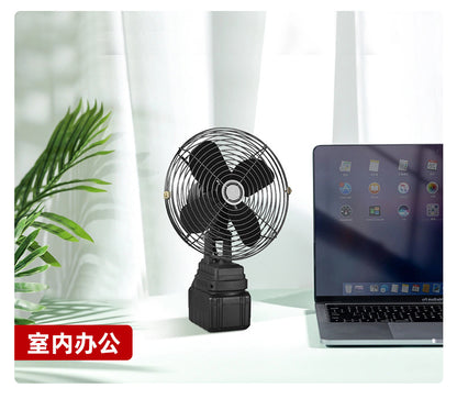 Cross-Border Trade Portable Lithium Battery Fan 8inch Metal Model for Home, Outdoor Camping, Fishing, High Air Volume