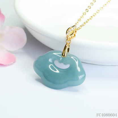 Guan Yu Natural Grade a Jade Cloud Pattern Ruyi Pendant Blue Water Jade E-Commerce Live Broadcast Wholesale Dropshipping S4080604