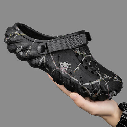 One Shoe, Two Wear, Fashionable Large Size Cross-Border Clogs, Men's Outer Wear, Casual Toe-Toe Slippers, Outdoor Trendy Men's Beach Shoes