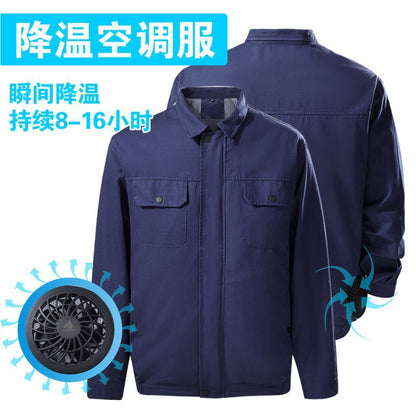 Air-Conditioned Clothing Men's Summer Outdoor Labor Protection Work Clothes Charging Refrigeration Welder High Temperature Heatstroke Prevention Cooling Fan Clothing
