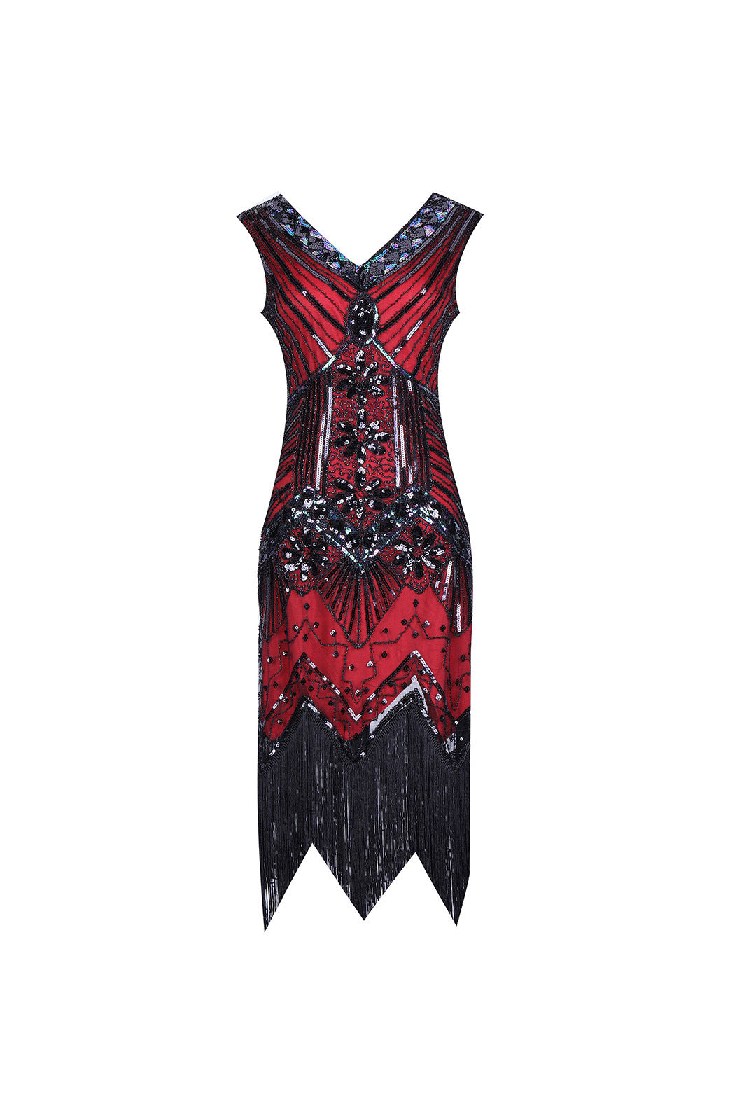 S-4Xl Amazon Wish Real Shot 1920S Retro Sequin Dress Handmade Beaded Tassel Plus Size Evening Dress