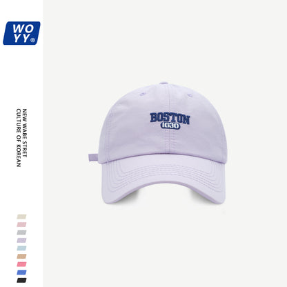 Boston Quick-Dry Baseball Hat Summer Super Fire Outdoor Sun Hat Korean Ins Soft Top Breathable Cap